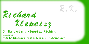 richard klepeisz business card