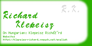 richard klepeisz business card